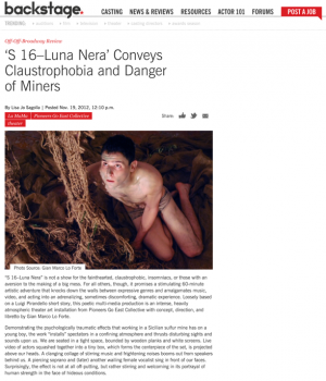 ‘S 16-Luna Nera’ Conveys Claustrophobia and Danger of Miners