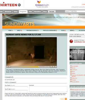 Sunday Arts News, Company Stephanie Batten Bland at Symphony Space