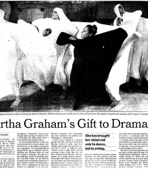 Martha Graham’s Gift to Drama