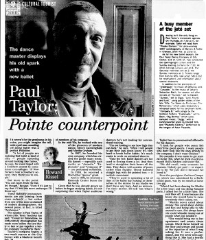 Paul Taylor: Pointe counterpoint