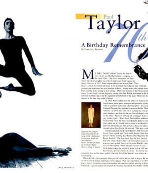 Paul Taylor: A Birthday Remembrance