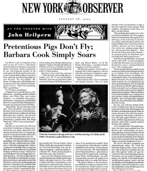 Pretentious Pigs Don’t Fly; Barbara Cook Simply Soars