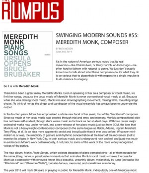 Swinging Modern Sounds #55: Meredith Monk, Composer