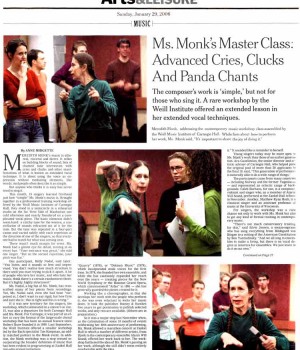 Ms. Monk’s Master Class: Advanced Cries, Clucks and Panda Chants
