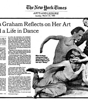 Martha Graham Reflects on Her Art And a Life in Dance