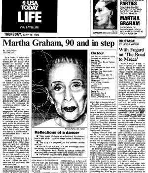 Martha Graham, 90 and in step