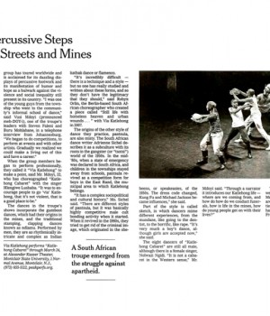 Percussive Steps From Streets and Mines