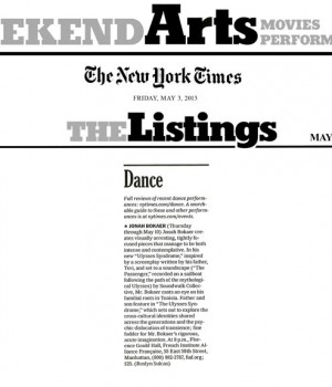 Jonah Bokaer Dance Listings for May 3-May 9