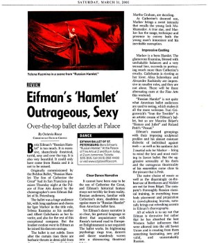 Eifman’s ‘Hamlet’ Outrageous, Sexy
