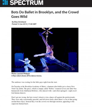Bots Do Ballet in Brooklyn, and the Crowd Goes Wild